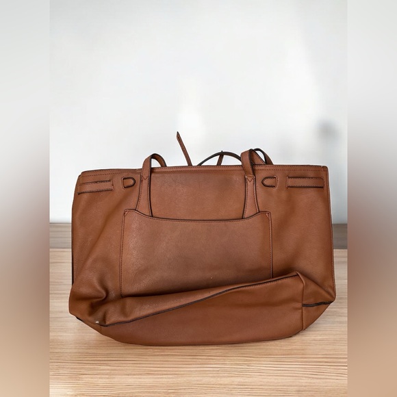 Opaque Clip Japanese handbag shoulder vegan leather brown fall autumn kawaii - Picture 2 of 8